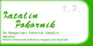 katalin pokornik business card